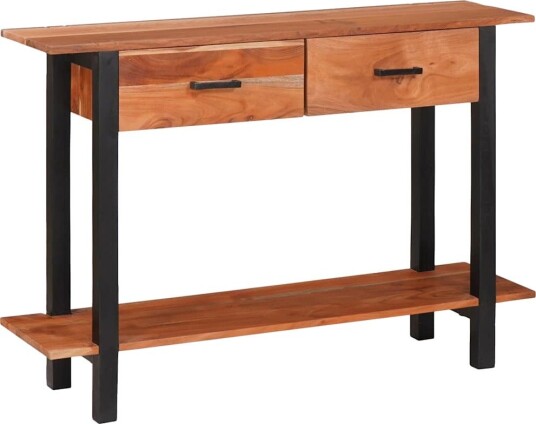  Konsollbord med skuff Brun 110 x 30 x 75 cm heltre akasie