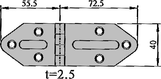 Hengsel syrefast 127 x 40 mm - bulk Hengsel syrefast 127 x 40 mm - bulk