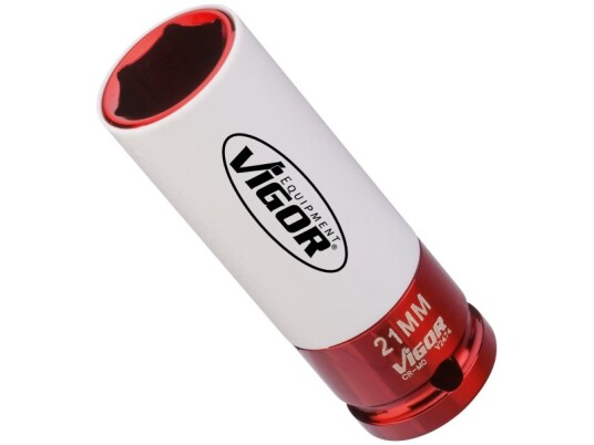 Vigor 21 mm Seks kantet Pipenøkkelinnsats 85 mm for Maskinell Bruk Vigor 21 mm Seks kantet Pipenøkkelinnsats 85 mm for Maskinell Bruk