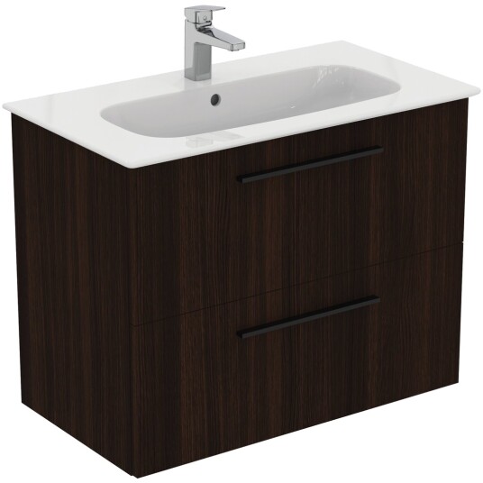IDEAL STANDARD I.LIFE A BADEROMSMØBEL 840X460 COFFEE OAK M/SORT HÅNDTAK IDEAL STANDARD I.LIFE A BADEROMSMØBEL 840X460 COFFEE OAK M/SORT HÅNDTAK
