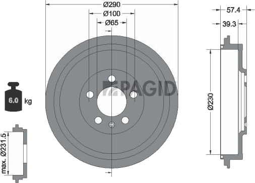 Bremsetrommel PAGID 61243N
