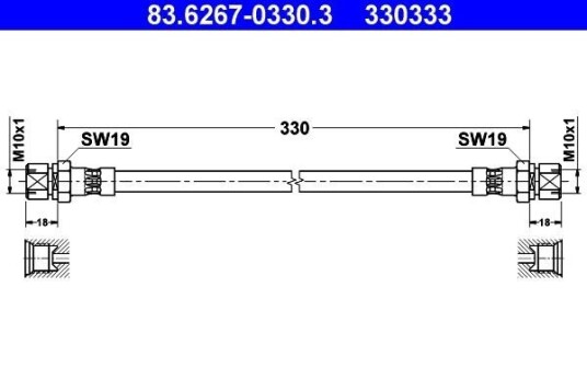 Bremseslange ATE 83.6267-0330.3 Bremseslange ATE 83.6267-0330.3