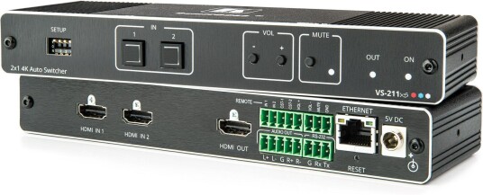 KRAMER VS-211XS - 4K60 4:4:4 2x1 HDMI Switcher with audio and control