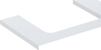 GEBERIT ONE benkeplate 750x470x30mm utskåret i midten hvit høykomprimert GEBERIT ONE benkeplate 750x470x30mm utskåret i midten hvit høykomprimert