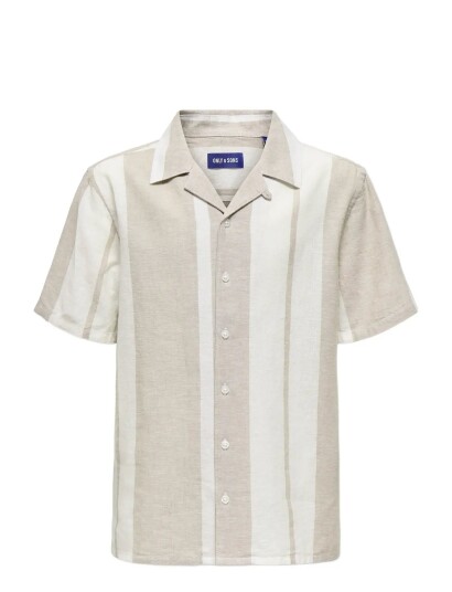 ONLY & SONS Osjcaiden Life Ss Stripe Linen Resort Wv Beige 122 ONLY & SONS Osjcaiden Life Ss Stripe Linen Resort Wv Beige 122