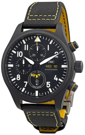 IWC Herreklokke IW389107 Pilots Sort/Lær Ø44.5 mm