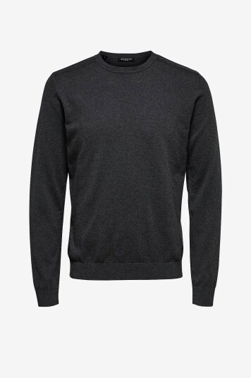 Selected Homme Genser slhBerg Crew Neck Grå Selected Homme Genser slhBerg Crew Neck Grå