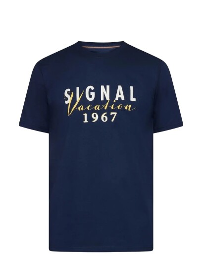 SIGNAL Finnsi Front Print Tee + Navy L