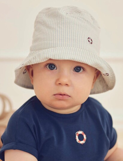 Müsli Seersucker Stripe Bucket Hat Baby Green 92/98 Müsli Seersucker Stripe Bucket Hat Baby Green 92/98