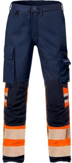 Fristads Høy synlighet stretch Bukser cl 1 2705 PLU Hi Vis Oransje / Marineblå C58