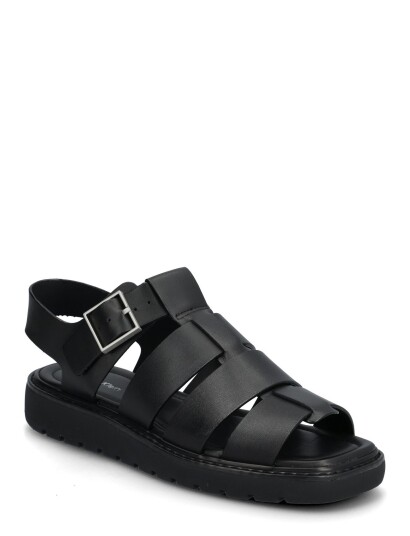 Calvin Klein Sq Molded Sndl Fisher Lth   Black   37