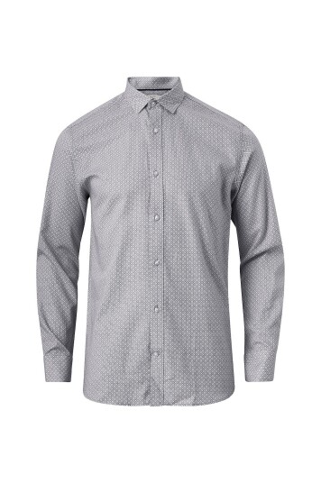 Jack & Jones - Skjorte jprBlascandic Print Shirt L/S Comfo - Blå
