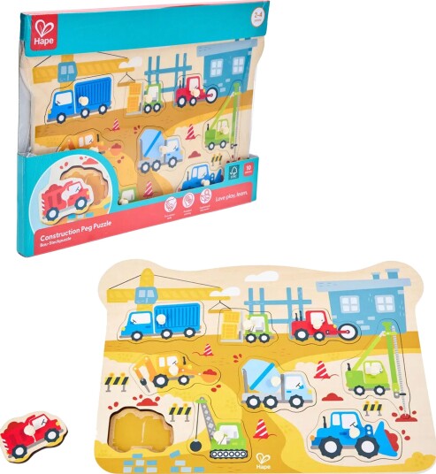 Hape Knottepuslespill Anleggsmaskiner 10 Brikker