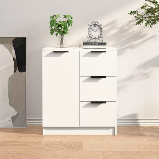 vidaXL Skjenk hvit 60x30x70 cm konstruert tre vidaXL Skjenk hvit 60x30x70 cm konstruert tre
