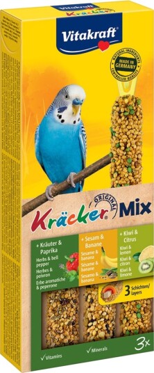 Vitakraft Kjeks Til Undulater Sesam/Urter/Kiwi 2 X 3 Stk. Vitakraft Kjeks Til Undulater Sesam/Urter/Kiwi 2 X 3 Stk.