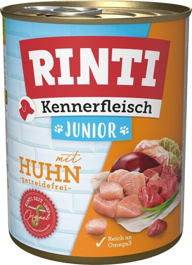 Rinti Våtfôr Kennerkjøtt Junior Kylling 12 X 800 G
