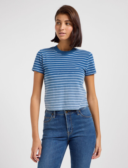 Lee Jeans Cropped Tee - Navy - XS