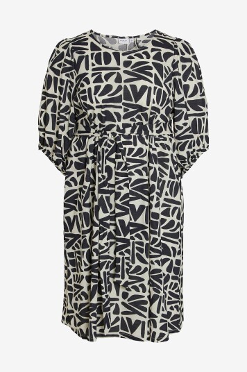 Evoked Vila - Kjole viMiran O-neck 3/4 Knee Dress - Svart