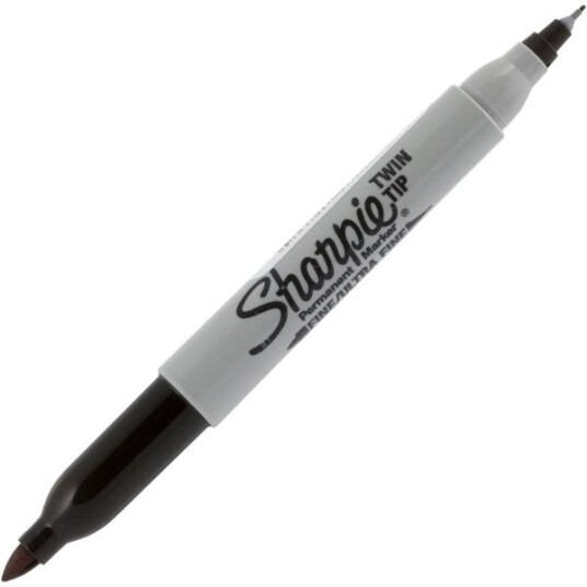 Sharpie Twin Tip - Permanent markør, rund filtspiss/presisjonsmarkør, svart Sharpie Twin Tip - Permanent markør, rund filtspiss/presisjonsmarkør, svart