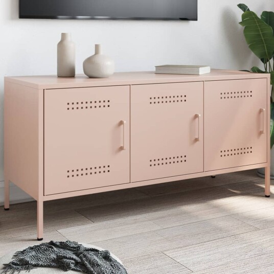 TV-benk rosa 100,5x39x50,5 cm stål 842947