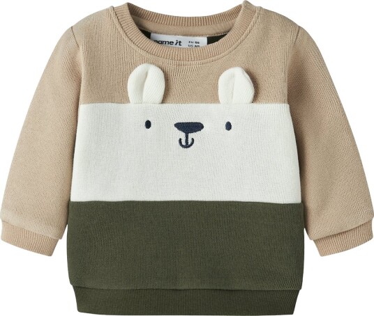 Name It Genser NbmOsten Olive Natt Name It 62 Genser Armygrønn Beige Grønn Hvit