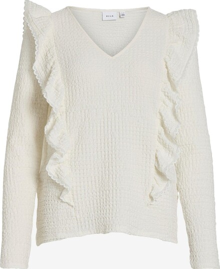 Vila Topp viPantea V neck L/S Top Hvit