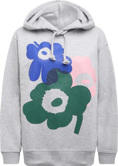 Marimekko Teesi Unikko Placement GREY MEL. D. GREEN L. PINK XL