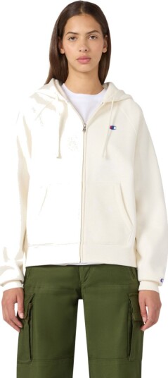 Champion Full Zip Hoodie Sweatshirt Cream L Champion Full Zip Hoodie Sweatshirt Cream L