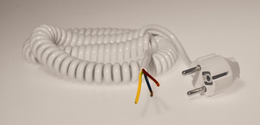 Z 2404582 Ledningssett spiralisert Hvit Stikkontakter & kabler