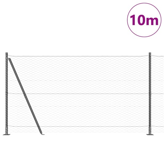 Gjerde med innlegg. Grå 1.2 x 10 m PVC belagt stål