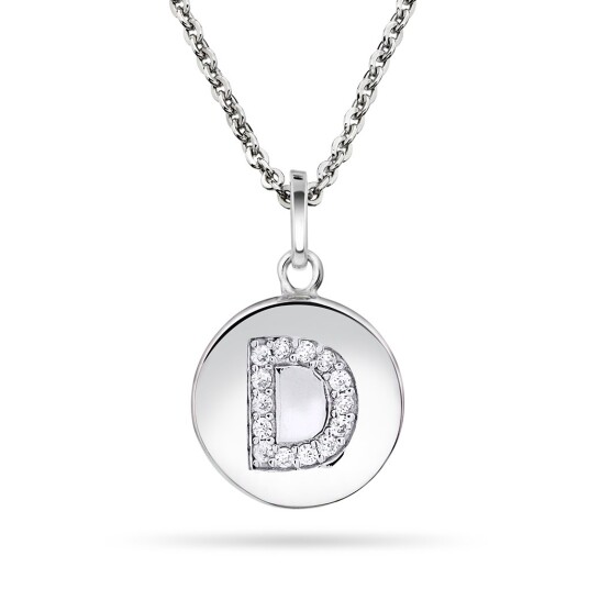 Pan Jewelry, Anheng i sølv med zirkonia bokstav D Pan Jewelry, Anheng i sølv med zirkonia bokstav D