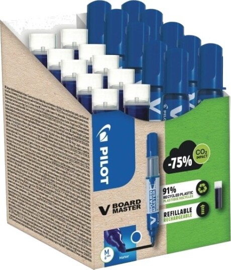 Marker Pilot V Board Master Green Pack Blå 10 Stk. + 10 Refills 10 Stk. Marker Pilot V Board Master Green Pack Blå 10 Stk. + 10 Refills 10 Stk.