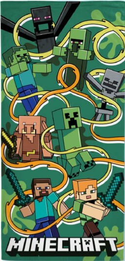Licens Grønt Minecraft håndkle - 70x140 cm - 100% bomull - Mykt badehåndkle Minecraft monstre Licens Grønt Minecraft håndkle - 70x140 cm - 100% bomull - Mykt badehåndkle Minecraft monstre