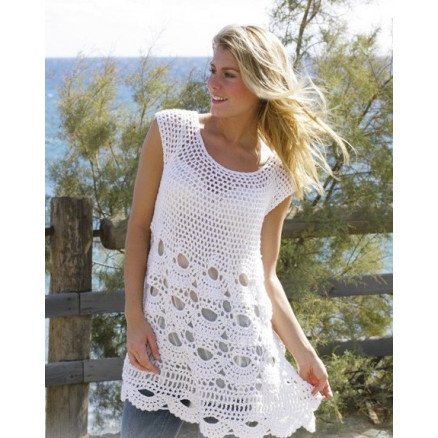 Breath of Summer by DROPS Design Tunika Hekleoppskrift str S XXL
