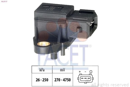 Lufttrykksensor, høydetilpasning FACET 10.3117 Lufttrykksensor, høydetilpasning FACET 10.3117