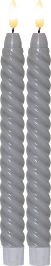 Jotex Antikklys Flamme Swirl LED 2pk Grå 1670858010