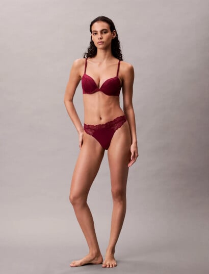 Calvin Klein Push Up Plunge Burgundy B x 75