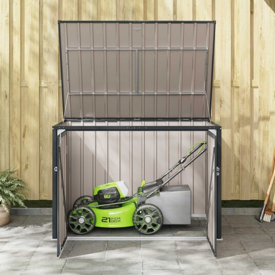 vidaXL Hage Lagringsboks Svart 151,5 x 107 x 100 cm Stål vidaXL Hage Lagringsboks Svart 151,5 x 107 x 100 cm Stål