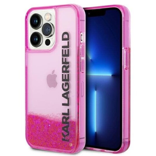Karl Lagerfeld Klhcp14xlckvf Iphone 14 Pro Max 6,7" Rosa/Rosa Hardt Deksel Liquid Glitter Elong