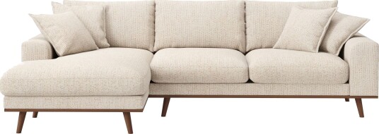 Copenhagen Premium 4 personers Venstrevendt L formet Dyb Divansofa i Chenille Beige