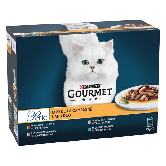 Gourmet Perle Blandet utvalg 12 x 85 g - Duo fra land - kjøttuvalg Gourmet Perle Blandet utvalg 12 x 85 g - Duo fra land - kjøttuvalg