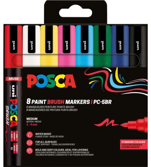 Posca Posca Brush PC 5BR 8 sett Posca Posca Brush PC 5BR 8 sett