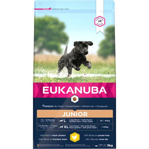 Eukanuba Junior Stor Rase Tørrfôr med Kylling 12 kg