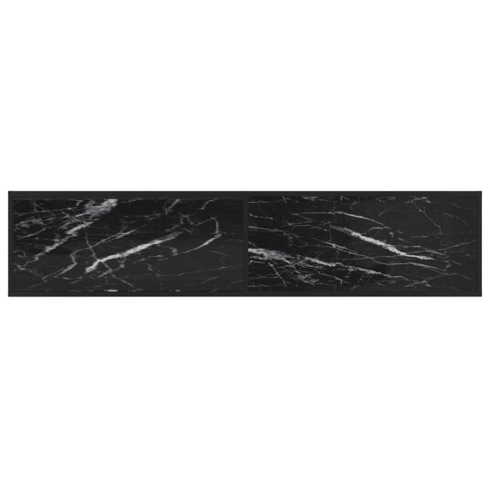 TV-benk svart marmor 180x40x40,5 cm herdet glass TV-benk svart marmor 180x40x40,5 cm herdet glass