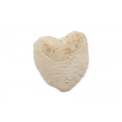 Fluffy heart beige - pute av syntetisk materiale