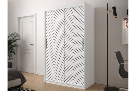 Garderobe 120 Hvit|Svart