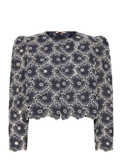 by Ti Mo Broderie Anglaise Jacket - Navy - L