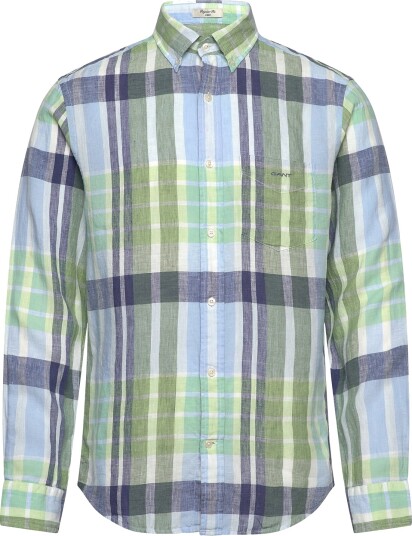 GANT Reg Linen Madras Shirt Green XL GANT Reg Linen Madras Shirt Green XL