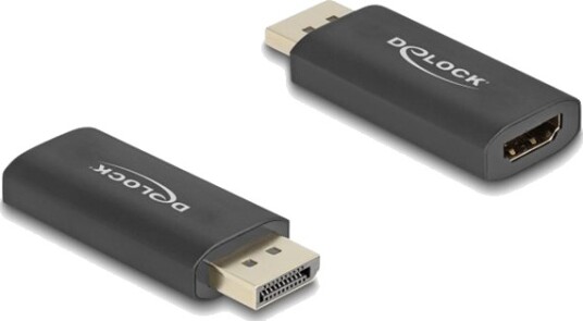 Delock Video Adapter Displayport Hann Til Hdmi Hunn Svart Aktiv Hdr10 Støtte