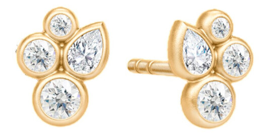 Julie Sandlau Treasure Mini Øredobber 22 kt. Gullbelagt sølv ST337GDCZ - Dame - 925 sterling silver